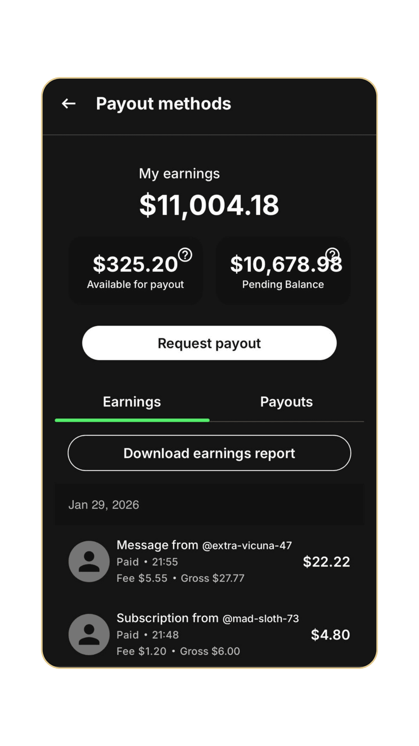 Earnings screenshot 2