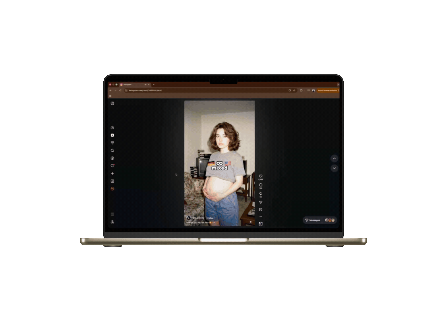 MacBook showing endless social feed